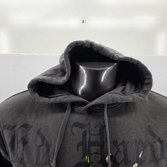 Vintage Ed Hardy Hoodie Love Kill Slowly Skull Tattoo Y2K Gray Size S Small - Picture 5 of 8